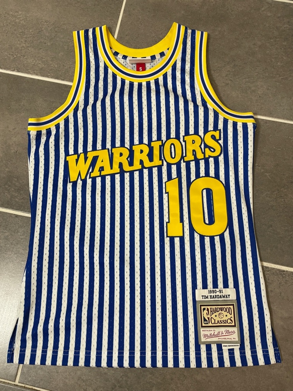 Mitchell & Ness NBA‎ Striped Swingman Jersey GS Warriors 1990 Tim Hardaway Small